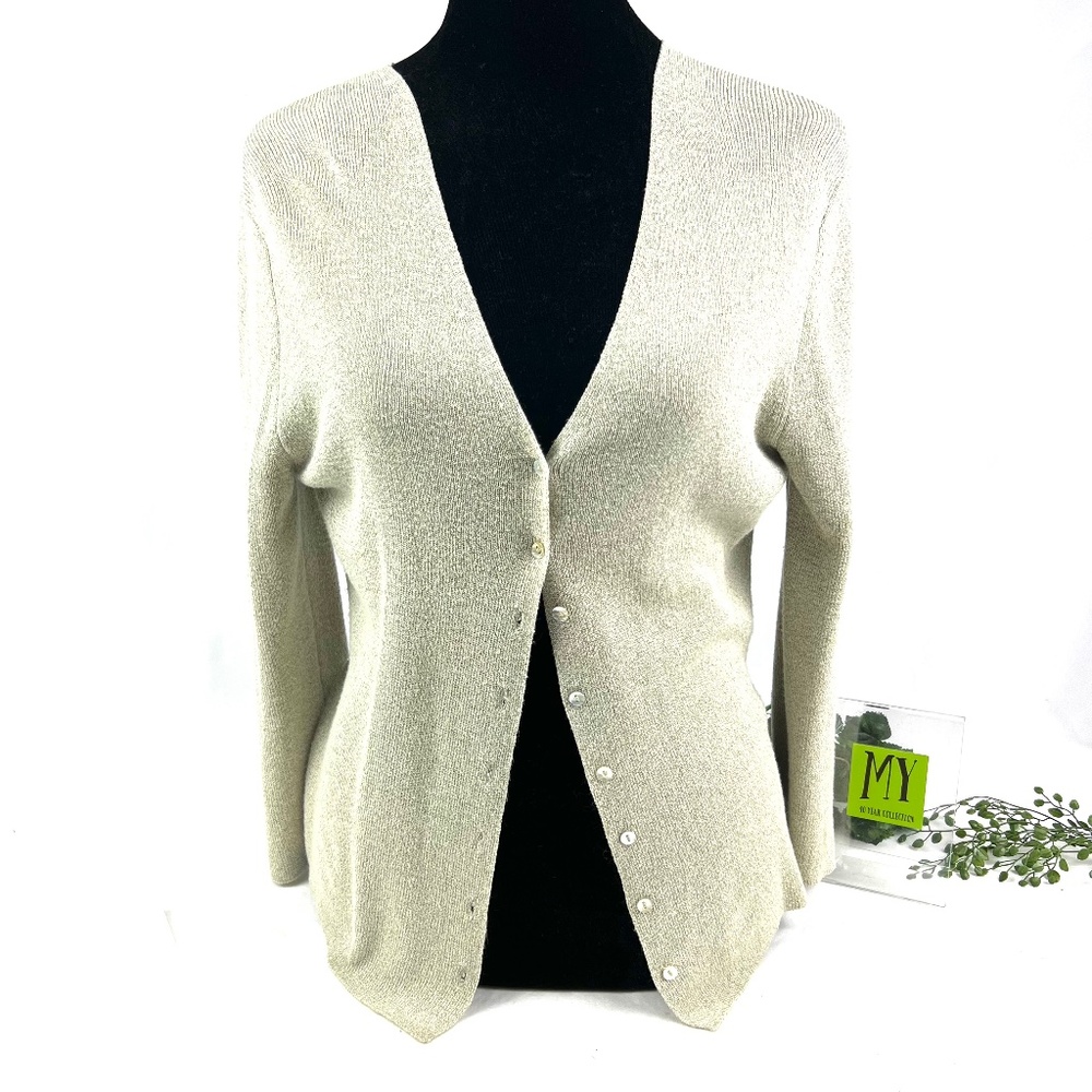Sigrid Olsen Sport Cream Color Lightweight Sweater Size S